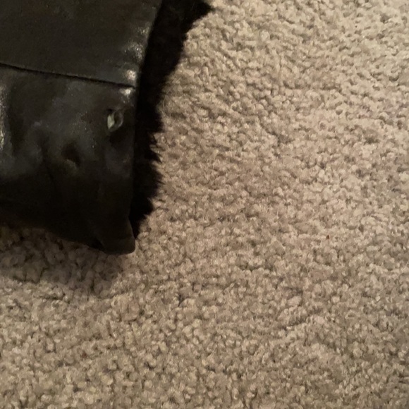 Andrew Marc biker jacket. Rabbit fur collar and wrists. Great fit. - Picture 3 of 4